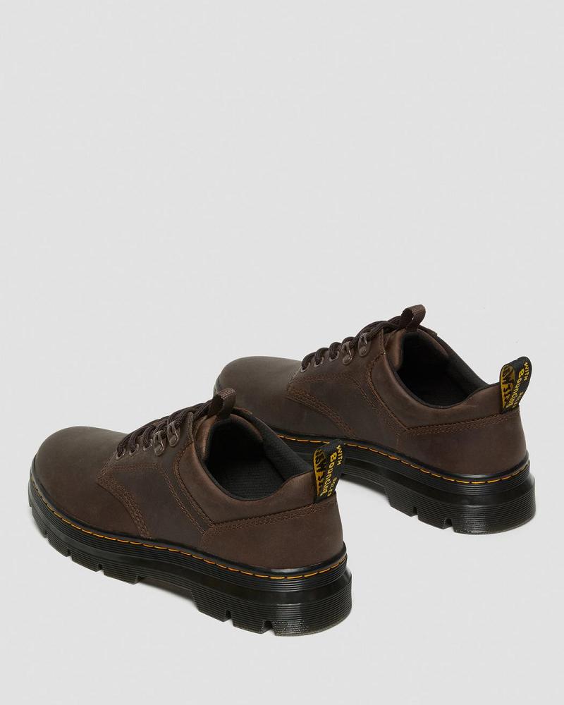 Dark / Brown Women's Dr Martens Reeder Crazy Horse Leather Utility Casual Shoes | CA 101HAP